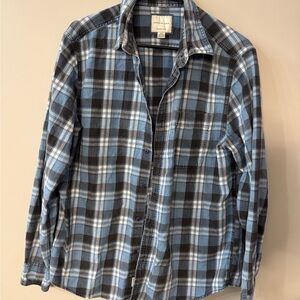 American Eagle Outfitters Blue and Black Plaid Shirt